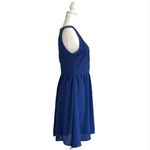 Alya Mini Dress Royal Blue Black Embroidery Sleeveless Fit & Flare Dress Medium Photo 6