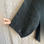 Garnet Hill  100% Linen Long Sleeve Button Up Sz 14 Black Photo 2