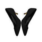 Donald J. Pliner Classic Black Fabric Leather Sole Kitten Heels Shoes Size 8 Photo 4