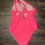 Cupshe NWT Neon One Shoulder Twist Cutout Back Tie Asymmetrical One Piece Photo 2