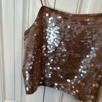 Madewell Abigail Gold Sequin Crop Tank Top Size Large Photo 3