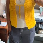Bright And Cheerful Yellow Lace Front Sweater Vest Size M Photo 1