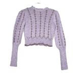 ZARA Sweater Women Small Purple Sparkle Corchet Cropped Scalloped Fairy Feminine Photo 0