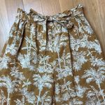 American Eagle  Pants Cropped Wide Leg Tie Waist Print Size Medium Photo 3