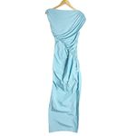 Paris Georgia Kaya Light Blue Ruched Sleeveless Maxi Dress Size S Photo 5