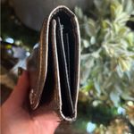 Coach RARE🔥Authentic  1941 SIlver/light gold leather Snap Flap trifold wallet Photo 3