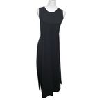 Athleta Essential Black Midi Dress Women’s Large Supima Cotton Travel Lounge Photo 1