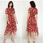 Walter Baker  - Brick Red Floral Button Front Midi Dress Photo 1