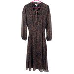 Evereve Dress Extra Small Eliza Paisley Midi Long Sleeve Business Work Office Photo 2