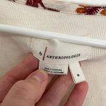 Anthropologie  ANTHRO Annette Top Cream Beige Floral Sleeve Waffle Knit Thermal M Photo 3