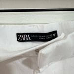 ZARA White High Rise Linen Blend Pleated Bermuda Shorts Size XXL Photo 4