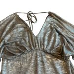 Aidan Mattox Silver Mini Dress Deep V Photo 1