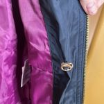 Michael Kors Trench Coat Navy Blue with Purple Lining & Gold Hardware Size Small Photo 14