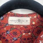 Natural Life  Terracotta Floral Print Button Up Shirt Long Sleeve Size M Photo 2