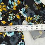 Yumi Kim Floral Blouse Medium Roll Tab Sleeve Button Down V Neck Womens Photo 2