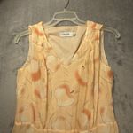 Coach Apple Print Dress Size 4 Peach Summer V-Neck Luxury Springtime Designer Photo 4