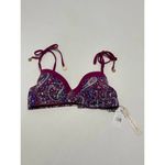 Nanette Lepore  Eugenia Plunge Molded  Bikini Top‎ Persian Paisley Raspberry 8 Photo 11