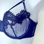 Victoria's Secret Victorias‎ Secret Navy Blue Unlined Dragon Lace Balconette Bra Size 34 C NWT Photo 6