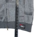 Vtg Fubu NYC 1992 Collection Hoodie Womens S Gray Allover Print Full Zip Y2K Photo 13