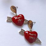 Heart with Arrow I Love You Drop Earrings Red Photo 1