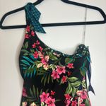 SkinnyDippers Miraclesuit Flapjack One Shoulder Reversible Floral‎ Swimsuit Med Black Photo 2