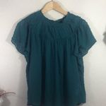 J.Crew NWT Gathered bib top in drapey swiss dot in green Photo 0