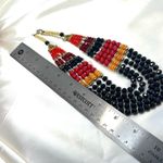 Nakamol multi strand red black and orange statement necklace Photo 4