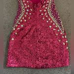 Karishma Strapless Sweetheart Cut Sequin and Crystal Rhinestone Bodycon Dress Pink Size 4 Photo 7