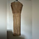 Mango Elegant Gold and Cream Maxi Dress Photo 3