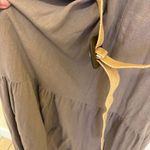 Adyson Parker Women's Linen Blend Tiered Ruffle Pockets Midi Dress Brown Size M Photo 4