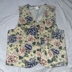 Cherokee Vintage Floral M Medium Button Front Vest Photo 0