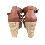 BOC Born Concepts Brown Leather Cork Wedge Heel Gladiator Sandals‎ Size 10 Photo 4
