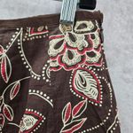 Style & Co Brown Floral Knee Length Flare Cotton Lace Skirt Size 14 Photo 3