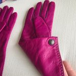 Coach  Vintage Magenta Leather Cashmere Lined Gloves, Sz 7, Y2K Photo 8