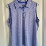 ep pro Women's  Blue and White Striped Sleeveless Polo Size Large Photo 0