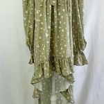 We Wore What New Floral Tie Neck Long Sleeve High Low Dress Green Size Small Photo 3