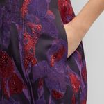 Liv Foster Designer Floral Jacquard Fit & Flare Corset Mini Dress Purple Sz 6 US Photo 3