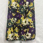Maeve Anthropologie  Giverny Silk Purple Yellow Green Floral Dress Photo 5