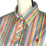 Lilly Pulitzer  Multicolor Striped Button Up Shirt Embroidered Logo Size 8 Photo 13