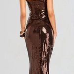 NWT Retrofete Ember Strapless Sequin Maxi Dress in Dark Chocolate Size XS Brown Photo 1