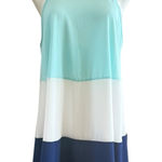 Peach Love California Color Block Sleeveless Mini Shift Dress Size L Photo 0