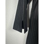 New York Company Women Small Black Striped Button Up Side Slit Dress Photo 5