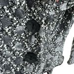 Bali Vintage Corp Black White Boucle Button Up Ruffled Collar Jacket Blazer 6 Photo 3