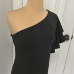 Calvin Klein Black One Shoulder Shift Dress Photo 4