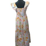 BUDDY LOVE Anastasia Floral Maxi Dress Tiered Ruffle Cottagecore S Orange Photo 7