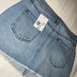 Forever 21 NWT  Light Blue Denim Embellished Rhinestone Mini Skirt Photo 5