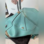 Gucci Turquoise gg canvas nailhead Bardot vintage Leather Handbag Photo 8