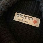 Ruff Hewn  Womens Large Petite Sweater Black Cable‎ Knit Turtleneck Cold Shoulder Photo 3