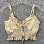 Romwe Smocked Crop Top Ruffle Peasant Boho Cottagecore Romantic Women's Small Photo 0