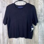 9071 Rachel Rachel Ray Size XL Short Sleeve Cropped Crewneck Knit Black Sweater Photo 1